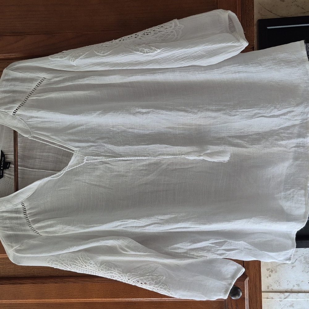 Zac & Rachel Cream Textured Blouse Xlg